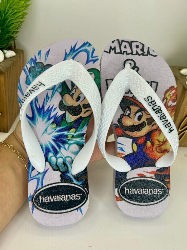 Havaianas Masculina Infantil - Super Mario