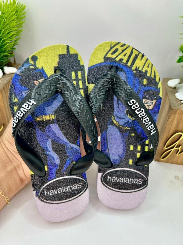 Havaianas Masculina Infantil - Batman Amarelo