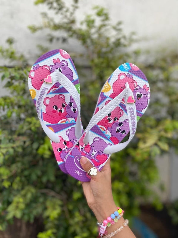 Havaianas Estampadas Feminina - Ursinhos Roxo