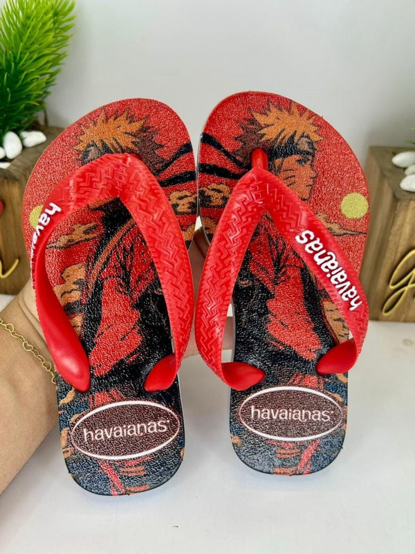 Havaianas Masculina Infantil - Naruto Vermelho