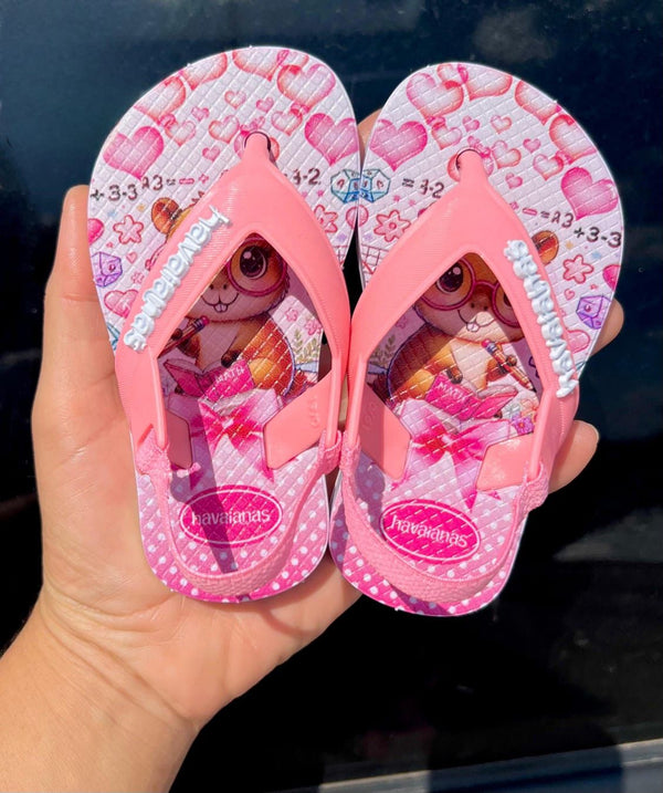 Havaianas Correia Infantil - Ursinho Rosa